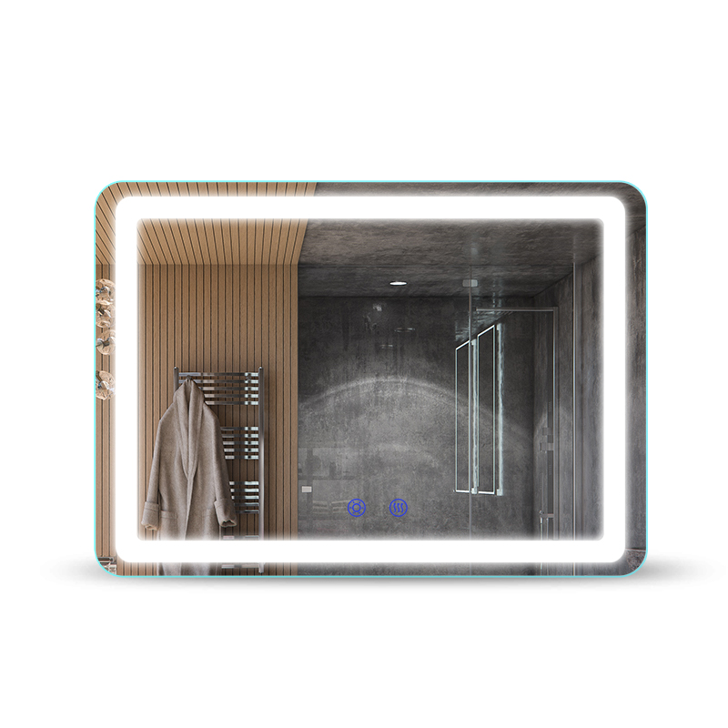 Store fulde længde LED-badeværelsespejle med sort ramme rundt Lys op spejl til makeup