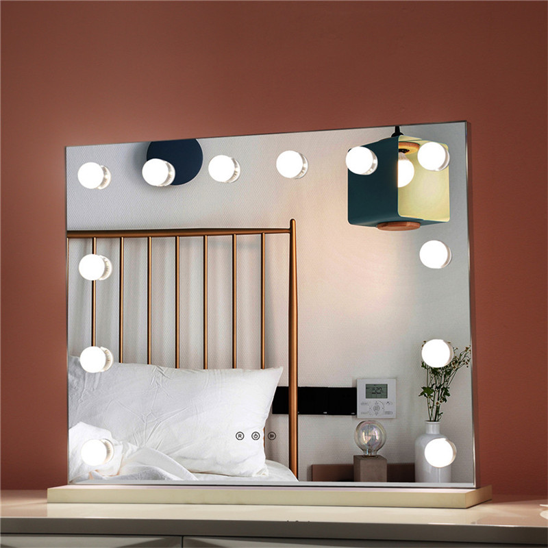 Soveværelse Lyst stående LED kosmetisk spejl Dimmable Bulbs Makeup Vanity Hollywood Mirror